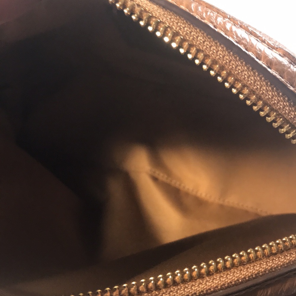 Coach Dome Women’s Brown Pebble Leather Adjustable Strap Gold Logo Crossbody Bag - Picture 6 of 9